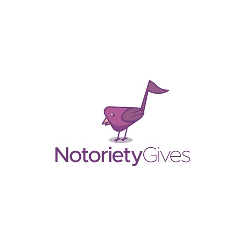 Treble clef logo with the title 'A playful logo for notoriety gives'
