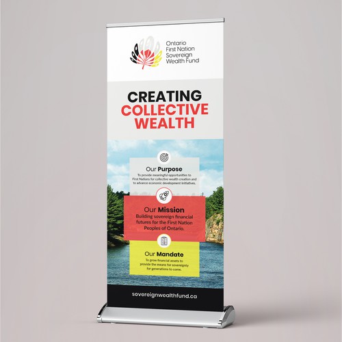Roll design with the title 'Retractable Banner Design for First Nation Wealth Fund'