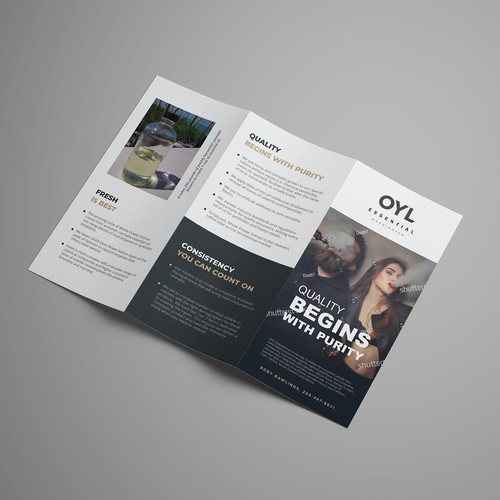 Tri-fold design with the title 'Hemp Vapor Blends'