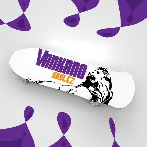 Skateboard logo with the title 'vankano stylez'