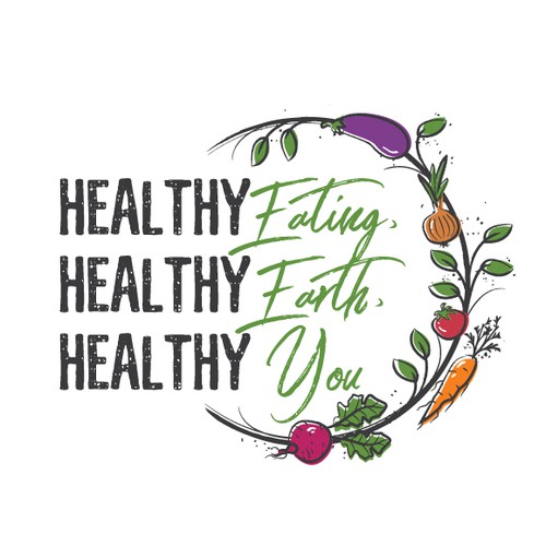 Earthy design with the title 'Healthy earthy veggie friendly logo'