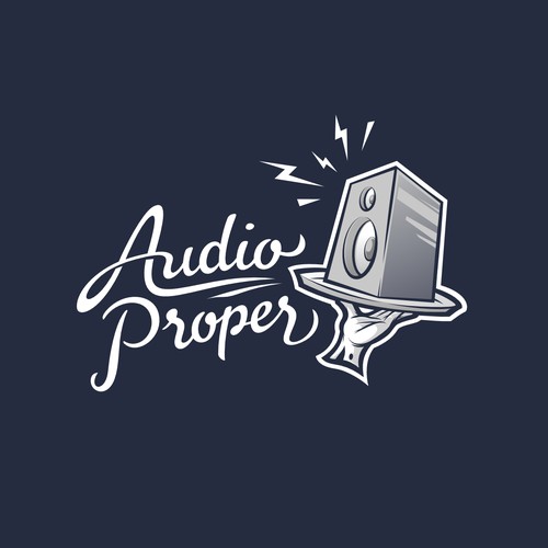 Speaker design with the title 'Fresh logo for audio brand '
