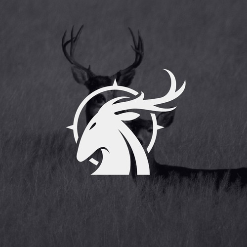 Hunter design with the title 'modern deer hunter logo'