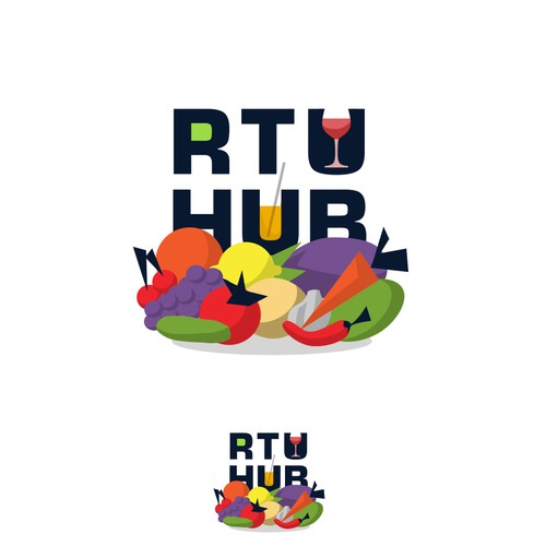 Food and beverage logo with the title 'RTU HUB'