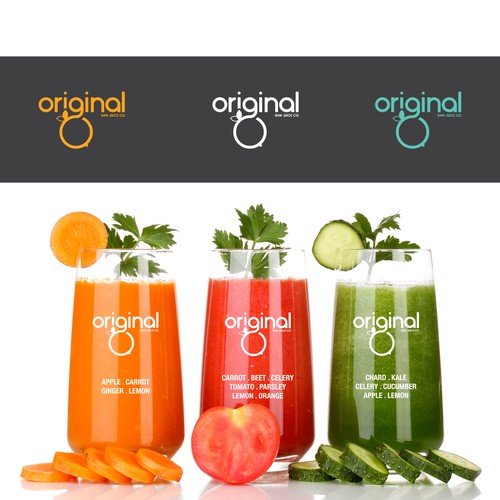 Crisp logo with the title 'Log concept for Original Raw Juice Co.'