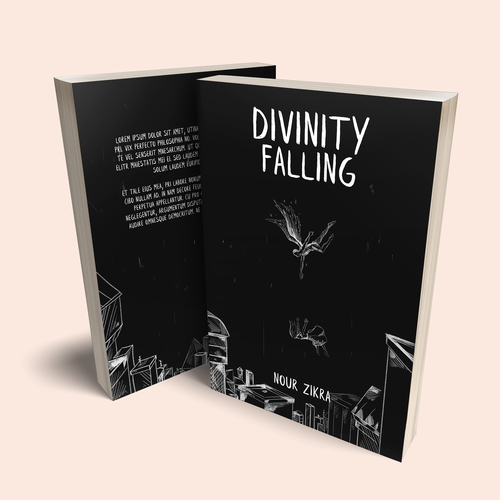 Art Deco book cover with the title 'Book Cover for Divinity Falling'