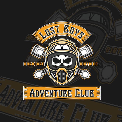 Motor logo with the title 'Hardcore dirtbike club logo design'