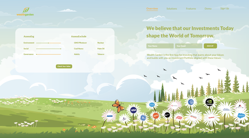 Investment website with the title 'Wealth Garden'