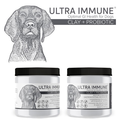 Premium label with the title 'Clay for dogs label design'