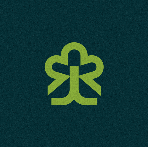 Landscaping brand with the title 'R and L letters logo with a tree'