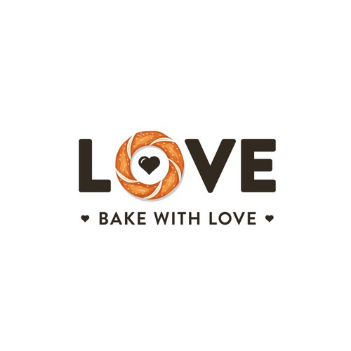 Bakery logo with the title 'Bake with love'