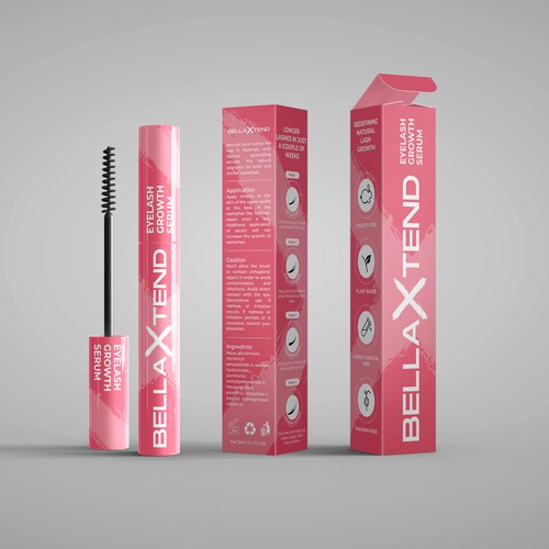 Eyelash design with the title 'EYELASH GROWTH SERUM'