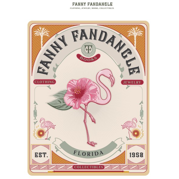 Flamingo design with the title 'logo for F. Fandangle'