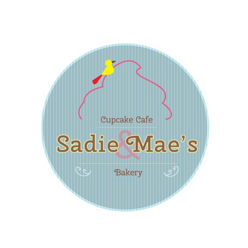 Cupcake design with the title 'Sadie Mae's Cupcake Cafe & Bakery logo'