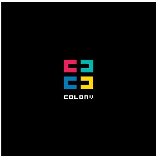 Work design with the title 'Colony -- Co-working Spaces'