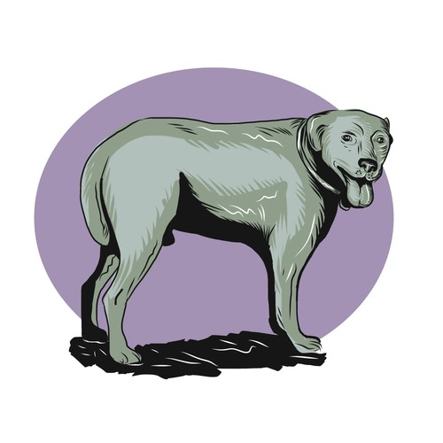 Canine design with the title 'Labrador Dog Sketch'