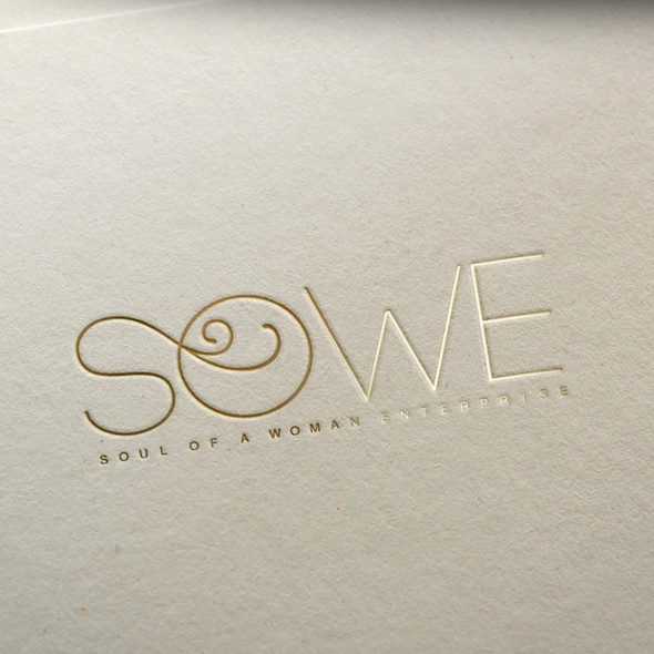 Green and white logo with the title 'Sowe logo design'