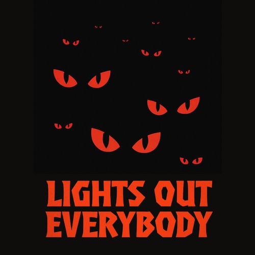 Scary design with the title 'Spooky Red Eyes in the Dark Art Design '