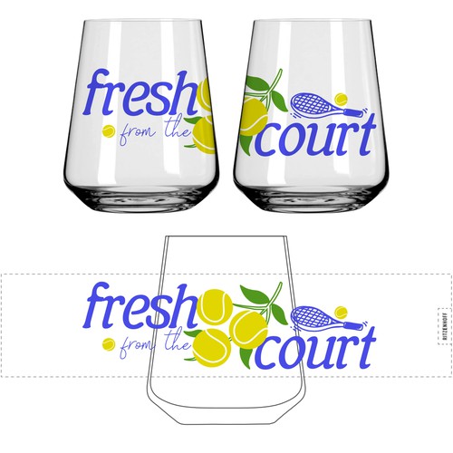 Winning design with the title 'Tennis Drinking Glasses'