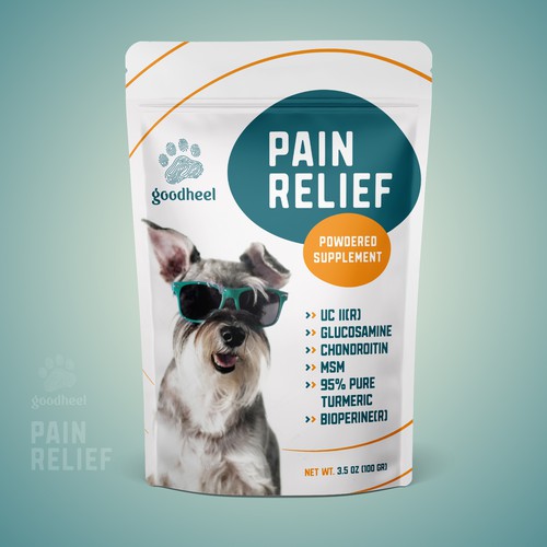 Vitamin packaging with the title 'Fun packaging for a dog supplement design'