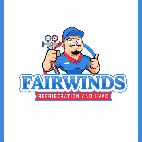 Refrigeration logo with the title 'Modern mascot logo design for HVAC services '