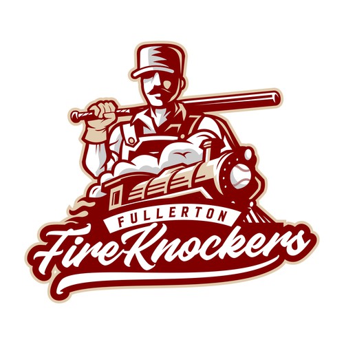 Train logo with the title 'Winner of Fullerton Fire Knockers Contest'