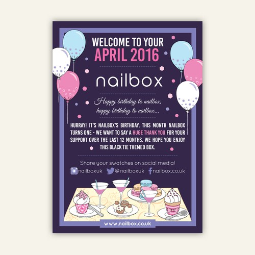 Birthday design with the title 'Flyer for beauty subscription box'