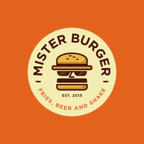 Burger design with the title 'MISTER BURGER'