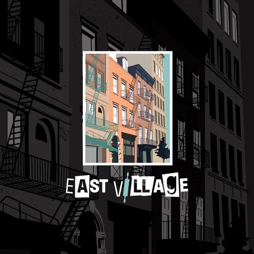 Grocery store design with the title 'East Village Logo '