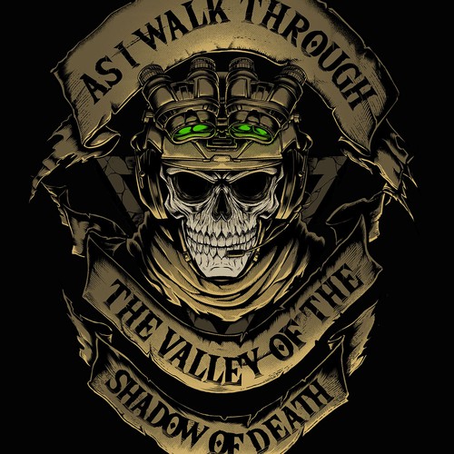 Patriotic t-shirt with the title 'As I walk through the valley of the shadow of death'