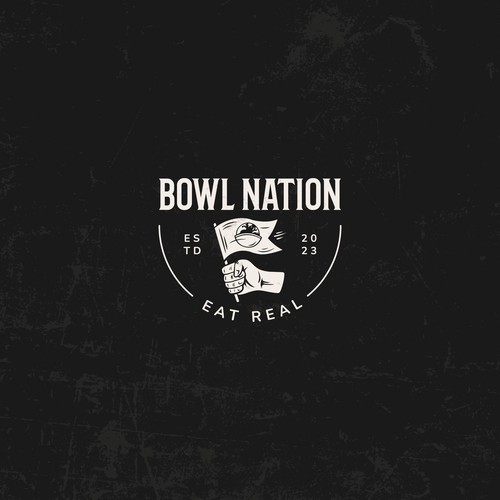 Flag logo with the title 'Logo for a bowl and poke delivery'
