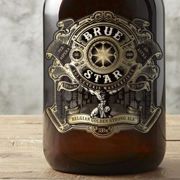Beer bottle design with the title 'Beer label'