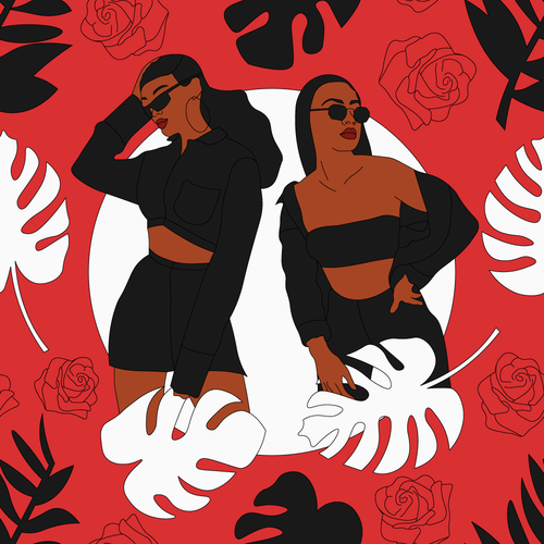 Girl design with the title 'Pattern design'