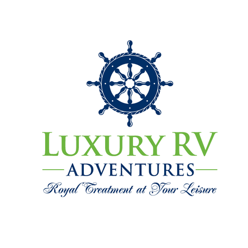 RV logo with the title 'Luxury RV Adventures '