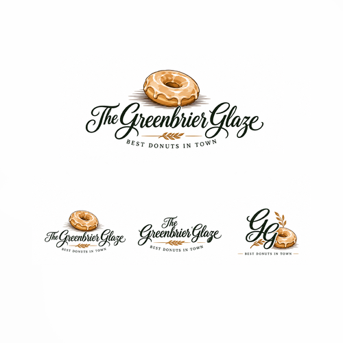 Donut  logo with the title 'Creative logo concept for Donuts brand'