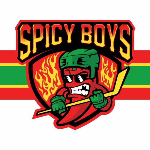 Sports logo with the title 'SPICY BOYS'