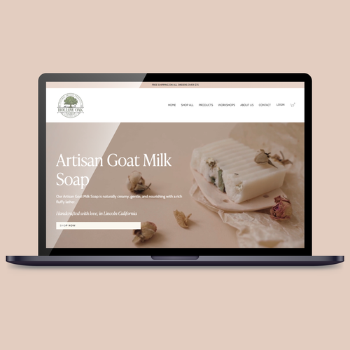 Handmade design with the title 'Hollow Oak Acres - eCommerce Store'