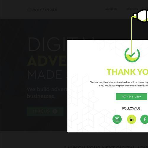 Agency website with the title 'Thank you Page.'