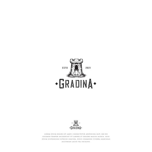 Illustrative design with the title 'Gradina'