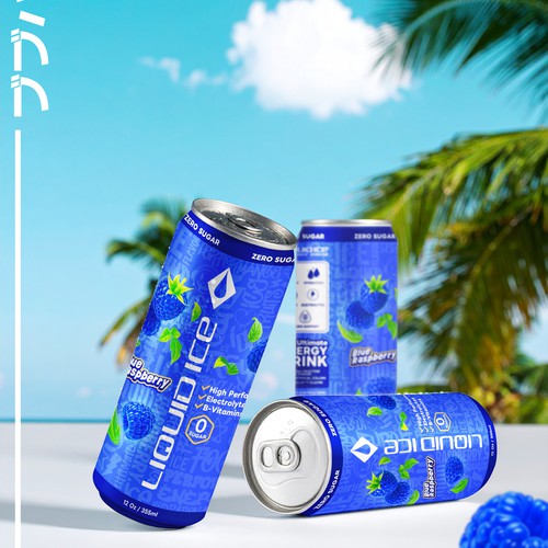 Graffiti design with the title 'Can Design - Liquid Ice Energy Drink'