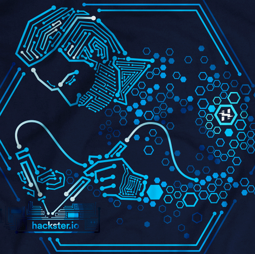 Computer design with the title 'best t-shirt design for Hackster.io'
