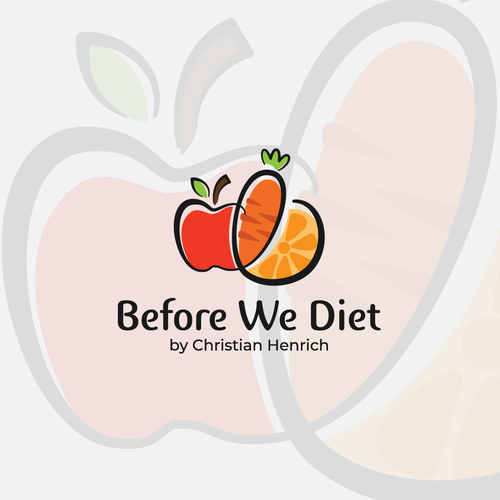 Diet logo with the title 'Fresh Fruit Vegetable Logo'