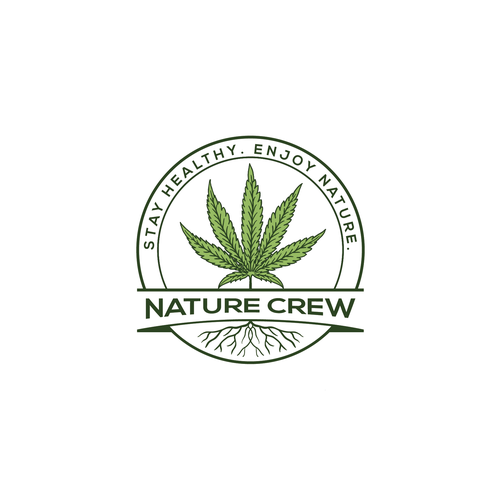 Hemp oil logo with the title 'nature crew logo concept'