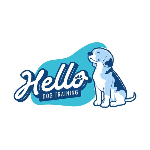Paw logo with the title 'Hello Dog Training Logo'