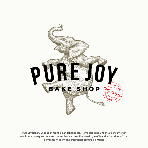 Joyous logo with the title 'Pure Joy Bake Shop logo update'