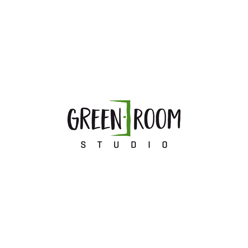 Door design with the title 'Green Room Studio'