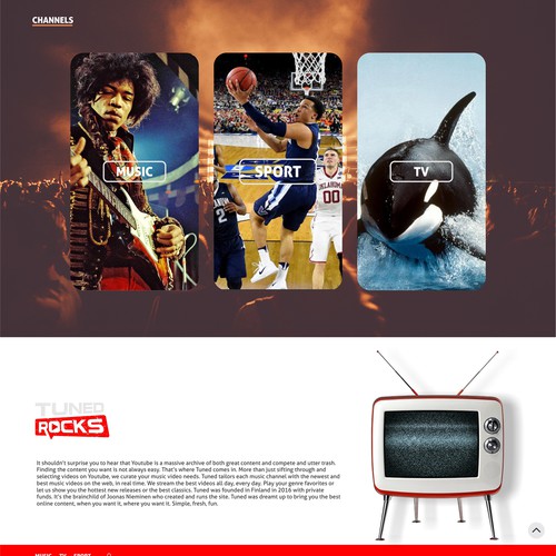 Video website with the title 'New designs for cool video streaming site'