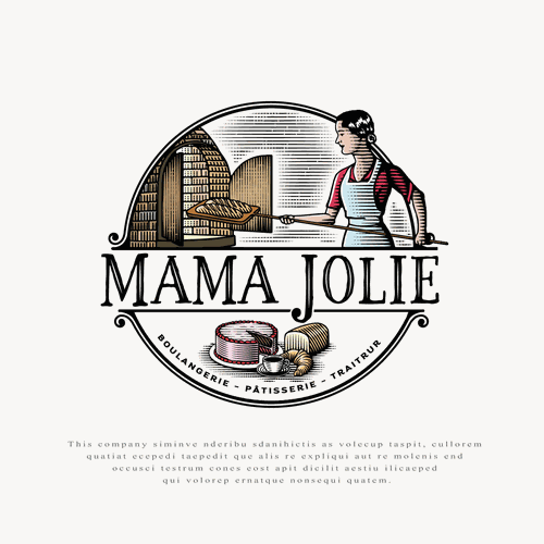 Bread logo with the title 'Logo for Mama Jolie.'