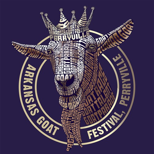 Art t-shirt with the title 'Typography Goat'