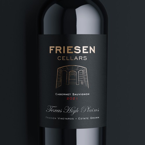 Winery label with the title 'Frisen Cellars'
